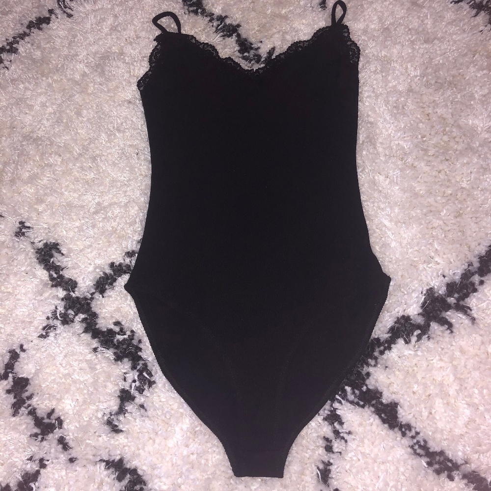Forever 21 bodysuit with lace trim